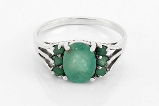Серебряное кольцо с изумрудом 11498 купить в магазине Самоцветы мира