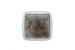 Кольцо из серебра с солнечным камнем квадрат 14х14 мм 15234