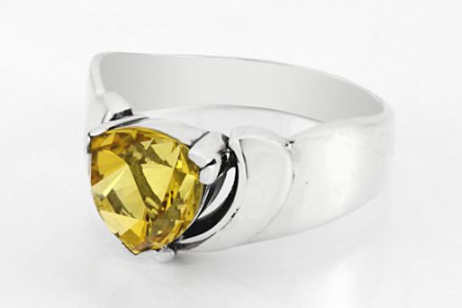 Серебряное кольцо с цитрином 17138 купить в магазине Самоцветы мира