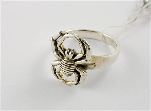 Серебряное кольцо паук 17377 купить в магазине Самоцветы мира
