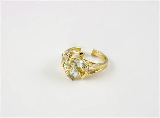 Позолоченное кольцо из мельхиора с топазом 20757 купить в магазине Самоцветы мира