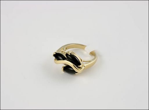 Позолоченное кольцо из сплава с агатом 20847 купить в магазине Самоцветы мира