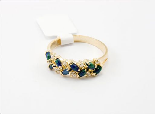 Позолоченное кольцо из мельхиора с азуритом 21282 купить в магазине Самоцветы мира