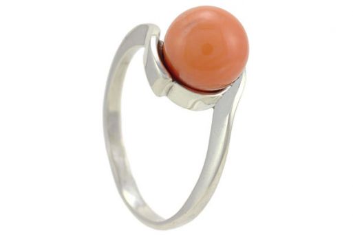 Серебряное кольцо с кораллом 51866 купить в магазине Самоцветы мира