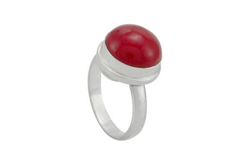 Серебряное кольцо с кораллом 23022 купить в магазине Самоцветы мира