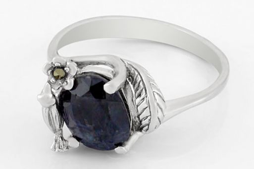 Серебряное кольцо с сапфиром 23734 купить в магазине Самоцветы мира