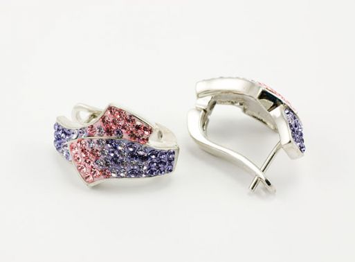 Серебряные серьги с Кристаллами Swarovski 24380 купить в магазине Самоцветы мира
