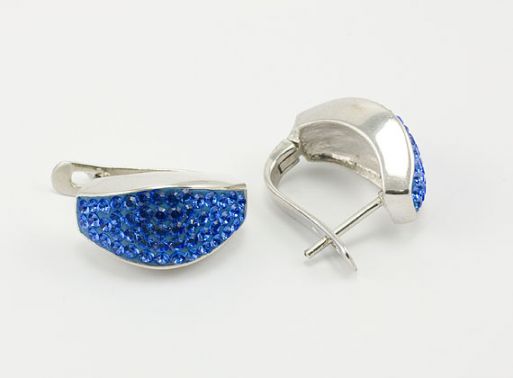 Серебряные серьги с Кристаллами Swarovski 24393 купить в магазине Самоцветы мира