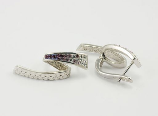 Серебряные серьги с Кристаллами Swarovski 24421 купить в магазине Самоцветы мира