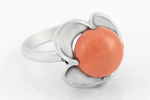 Серебряное кольцо с кораллом 2516 купить в магазине Самоцветы мира