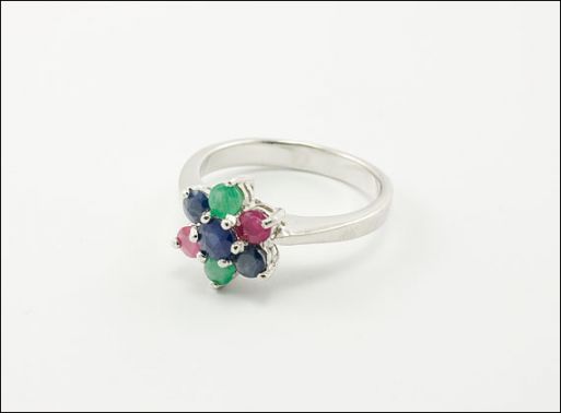 кольцо изумруд,рубин,сапфир ММ 25 серебро * ― Самоцветы мира