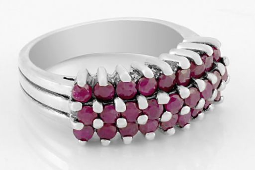 Серебряное кольцо с рубином 25283 купить в магазине Самоцветы мира