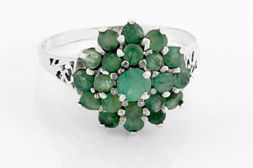 Серебряное кольцо с изумрудом 25314 купить в магазине Самоцветы мира