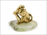 Фигурка бронза обезьяна на подставке