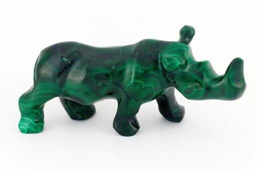 Малахитовую фигурку носорог 26339 купить в магазине Самоцветы мира