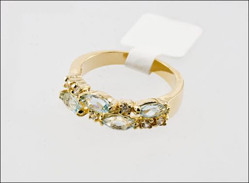 Позолоченное кольцо из мельхиора с топазом 26758 купить в магазине Самоцветы мира