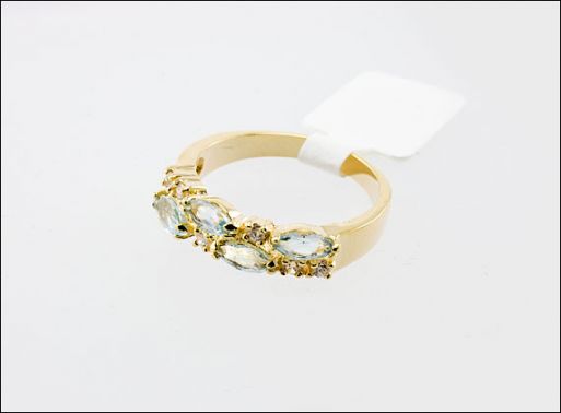 Позолоченное кольцо из мельхиора с топазом 26759 купить в магазине Самоцветы мира