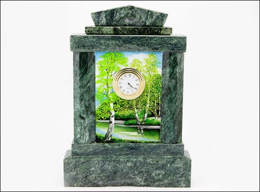Часы каминные Мини с рисунком 150х40х220мм ― Самоцветы мира