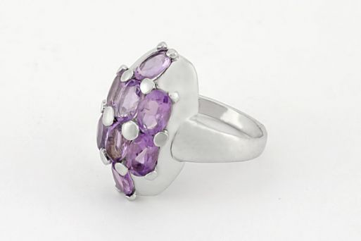 Серебряное кольцо с аметистом 27688 купить в магазине Самоцветы мира