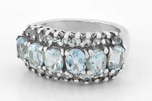 Серебряное кольцо с топазом 28350 купить в магазине Самоцветы мира