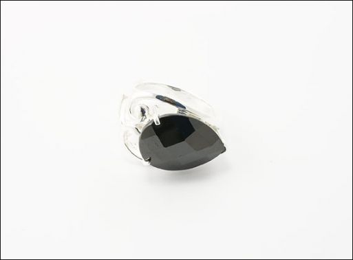 Серебряное кольцо с чёрным агатом 29561 купить в магазине Самоцветы мира