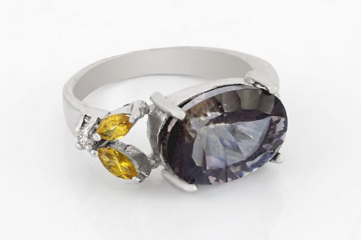 Серебряное кольцо с аметистом мистик 29594 купить в магазине Самоцветы мира