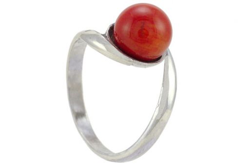 Серебряное кольцо с кораллом 29628 купить в магазине Самоцветы мира