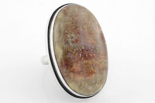 Серебряное кольцо с солнечным камнем 29692 купить в магазине Самоцветы мира