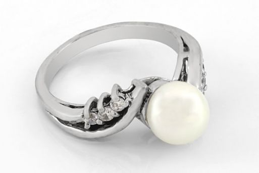 Серебряное кольцо с жемчугом 29755 купить в магазине Самоцветы мира