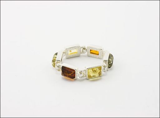 Мельхиоровое кольцо с янтарем 29901 купить в магазине Самоцветы мира