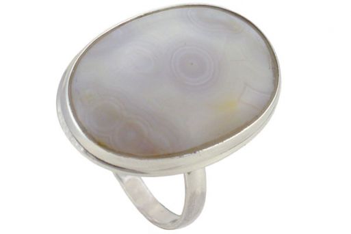 Серебряное кольцо с природным агатом 30125 купить в магазине Самоцветы мира