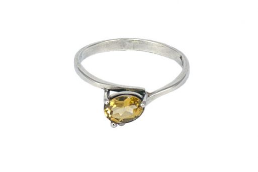 Серебряное кольцо с цитрином 32625 купить в магазине Самоцветы мира