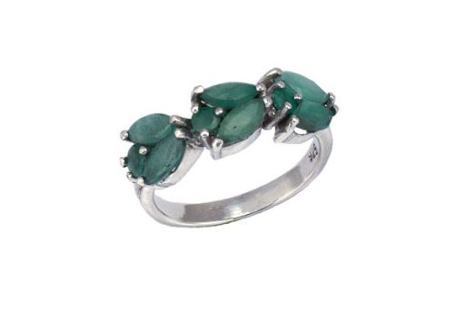 Серебряное кольцо с изумрудом 33059 купить в магазине Самоцветы мира