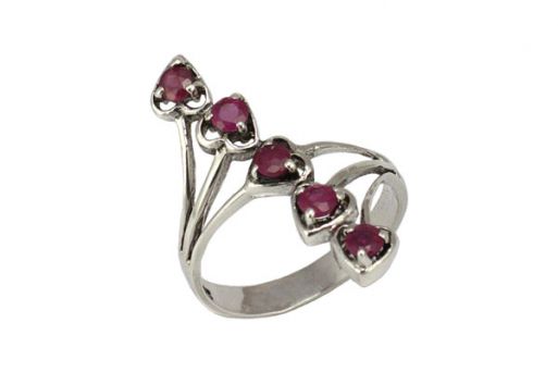 Серебряное кольцо с рубином 33160 купить в магазине Самоцветы мира