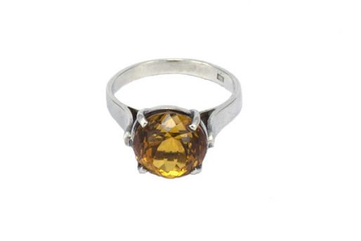 Серебряное кольцо с цитрином 34272 купить в магазине Самоцветы мира