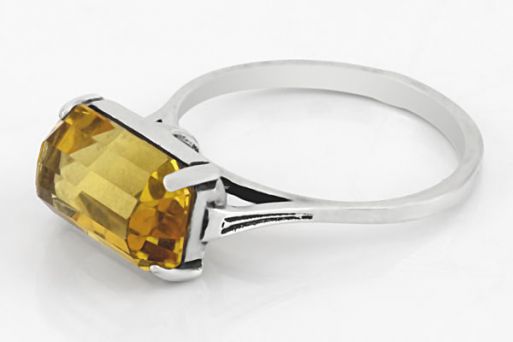 Серебряное кольцо с цитрином 34277 купить в магазине Самоцветы мира