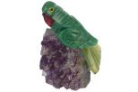 Фигурка попугай микро из зеленого авантюрина. Вес 40-60 гр.
