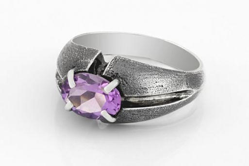 Серебряное кольцо с аметистом 36172 купить в магазине Самоцветы мира