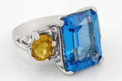 Серебряное кольцо с топазом 36734 купить в магазине Самоцветы мира