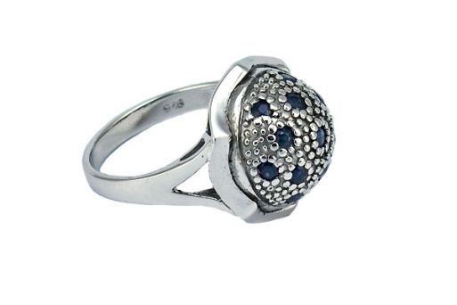Серебряное кольцо с сапфиром 36764 купить в магазине Самоцветы мира