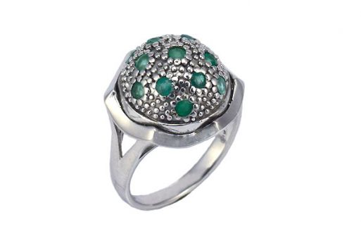 Серебряное кольцо с изумрудом 36765 купить в магазине Самоцветы мира