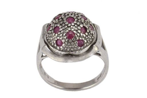 Серебряное кольцо с рубином 36769 купить в магазине Самоцветы мира