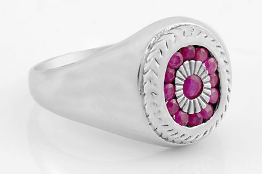 Серебряное кольцо с рубином 37476 купить в магазине Самоцветы мира