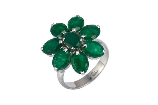 Серебряное кольцо с изумрудом 37540 купить в магазине Самоцветы мира