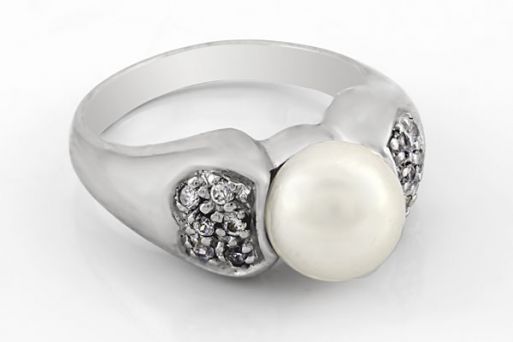 Серебряное кольцо с жемчугом 37735 купить в магазине Самоцветы мира