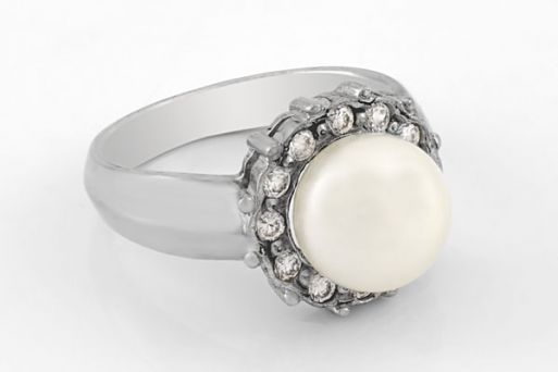 Серебряное кольцо с жемчугом 37750 купить в магазине Самоцветы мира