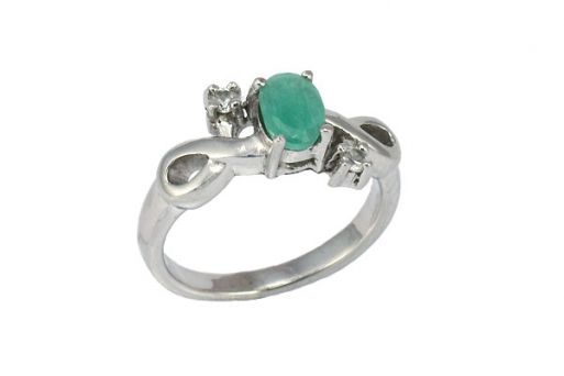Серебряное кольцо с изумрудом 37790 купить в магазине Самоцветы мира