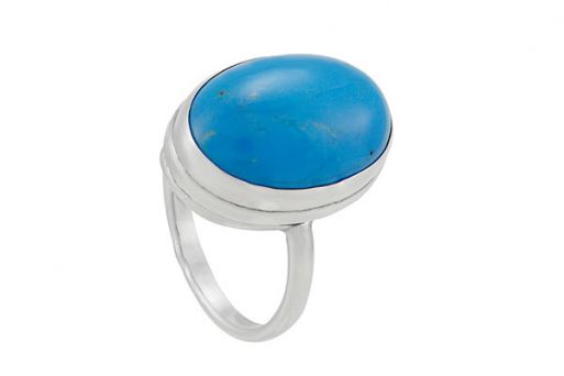 Серебряное кольцо с бирюзой 38618 купить в магазине Самоцветы мира