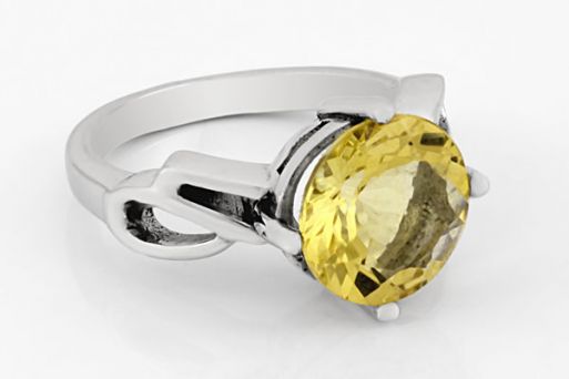 Серебряное кольцо с цитрином 38799 купить в магазине Самоцветы мира