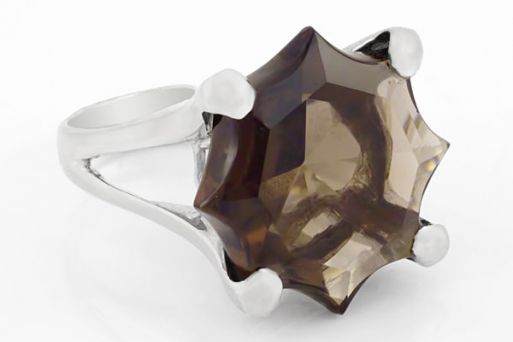 Серебряное кольцо с раухтопазом 39321 купить в магазине Самоцветы мира